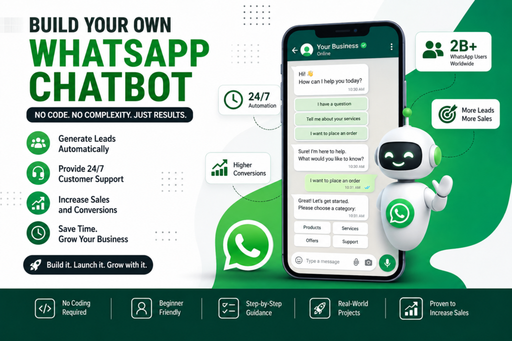 Build Your Own WhatsApp Chatbot Course – No Code Training