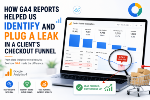 How GA4 reports identify checkout funnel leaks and improve e-commerce conversions