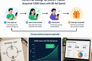 Digital illustration representing customers recommending a product to friends through social media and messaging apps, highlighting word-of-mouth marketing.