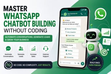 WhatsApp chatbot building without coding using automation to generate leads, improve customer support, and increase sales.