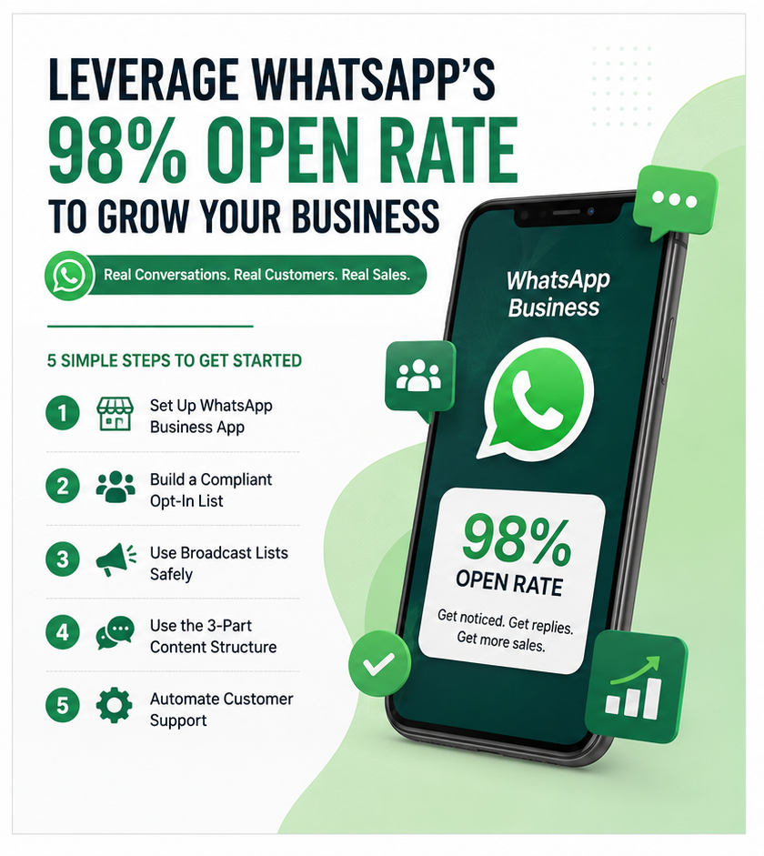 WhatsApp Marketing 98% Open Rate for Business Growth