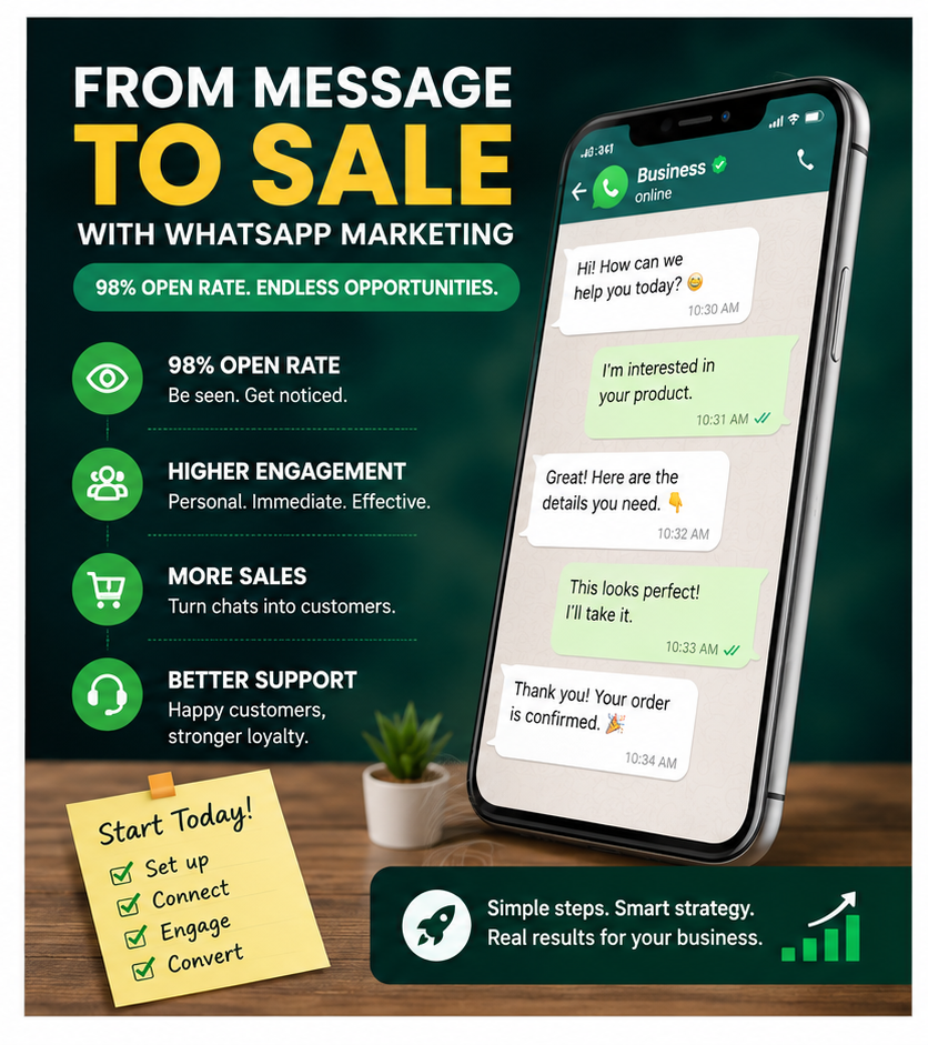 WhatsApp Marketing Benefits with 98% Open Rate
