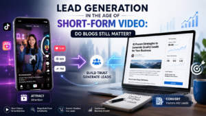 Lead generation through short-form video and SEO blogs working together for digital marketing success.