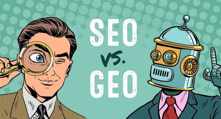 SEO vs GEO comparison showing traditional search engine optimization versus generative engine optimization and AI-powered search visibility.